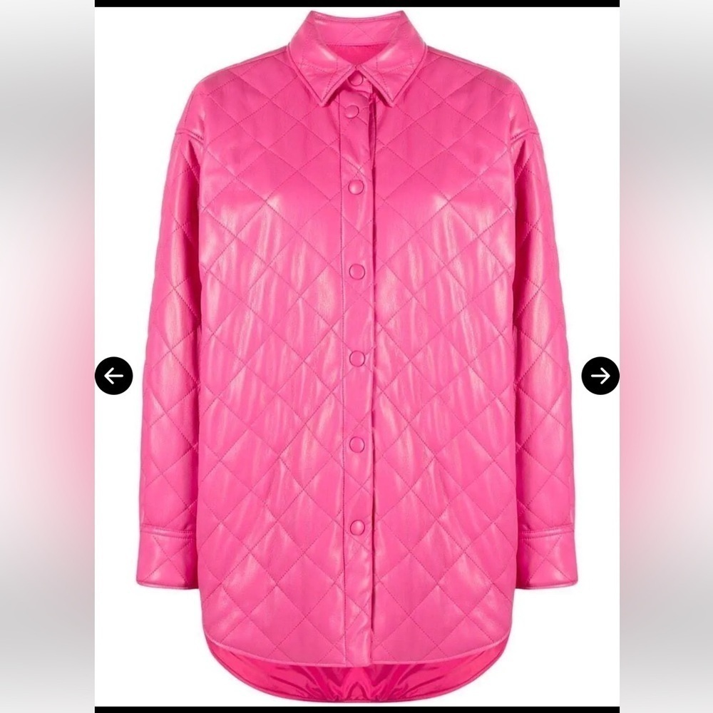 MSGM Pink Diamond-Quilted Shirt Jacket size S new